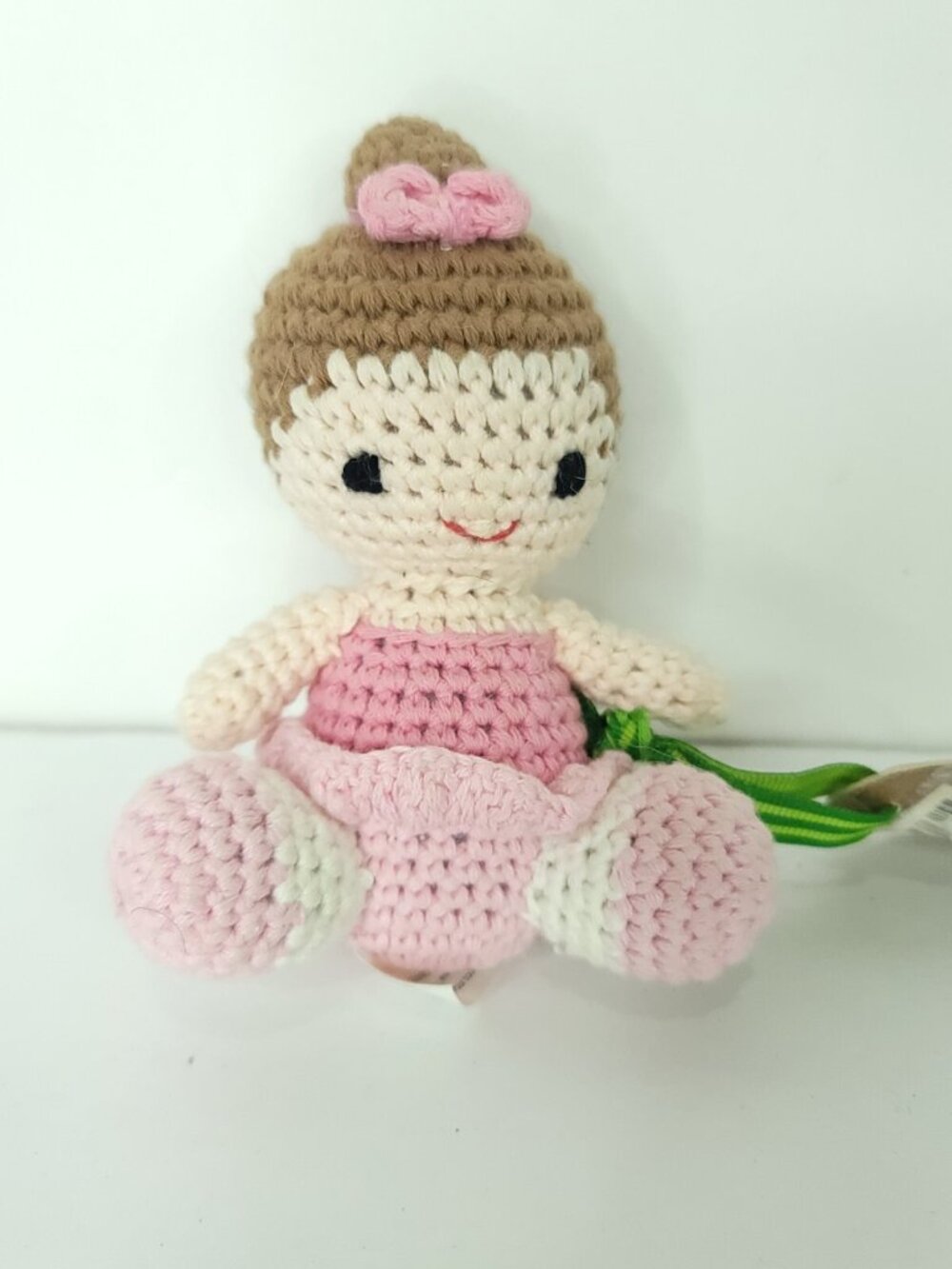Zubels Little Girl The Ballerina Knit Baby Doll Pink Dancer Lil Dimples 5"